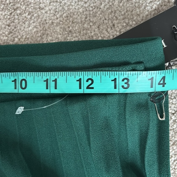 Vintage style green pleated flare skirt Sz Petite M New - Picture 7 of 10
